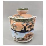 Antique Nippon Hand Painted Windmill Humidor