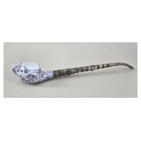 Vintage Blue & White Porcelain Elephant Pipe