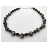 Black Cloisonnï¿½ Floral Necklace