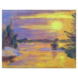 Impressionist Laurentian Sunset Oil on Canvas