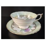 Paragon Mint Green Floral Tea Cup and Saucer