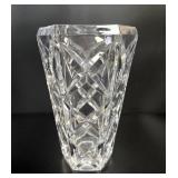 Geometric Cut Lead Crystal Hexagonal Vase