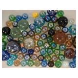 Vintage Iridescent & Solid Glass Marble Collection
