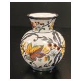 Bohemian Neumann Porcelain Silver Overlay Vase