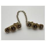 Gold tone vintage sweater pin set