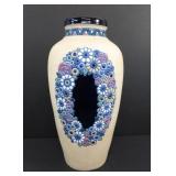 Antique Amphora Sgraffito Floral Baluster vase.