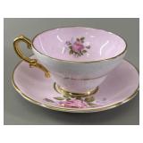 Staffordshire Pink Rose Bone China Cup & Saucer