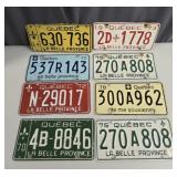 Vintage Quï¿½bec License Plate Collection (8 pcs)