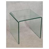 Contemporary Bent Glass Waterfall Sidetable