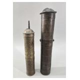 2 Antique Ottoman Style Brass Coffee Grinders
