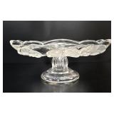 Walther Glass Frosted Floral Pedestal Cake Stand