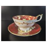 Aynsley China Heavy Gilding/Floral Teacup & Saucer