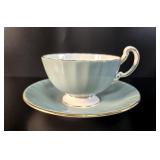Aynsley China Floral w Butterfly Teacup & Saucer
