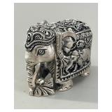 Thai Cast Silver Elephant Figurine