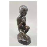 Elna Borch: Bronze Figure of a Kneeling Youth