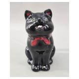 MCM Ceramic Black Cat Creamer with Red Bow