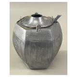 Sake Chinese Pewter Hexagonal Warming Teapot