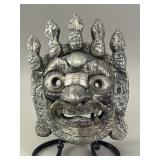 Tibetan Mahakala Repoussï¿½ Metal and Wood Mask