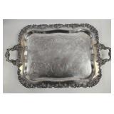 Ornate Footed Butler's Tray with Grapevine Border