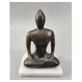 Modern Abstract Bronze Yogi Sculpture