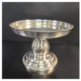Silver-Plated Beaded Pedestal Stand vtg