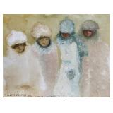 Claudette Rinfret, 'Quatre Enfants,' Oil on