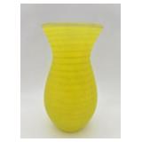 Kosta Boda Yellow Frosted Ribbed Glass Vase