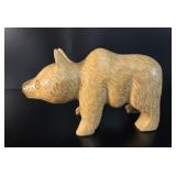 Mid-Century Hand-Carved Wood Bear