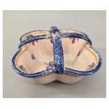 Henriot Quimper French Faience 4-Lobe Basket
