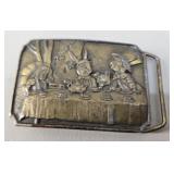 Alice in Wonderland Mad Tea Party Brass Buckle