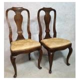 Pair of Queen Anne Style French Dining Chairs