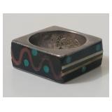 Sterling silver modernist mexican ring Taxco