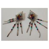 Pair of earrings sterling silver navajo signed