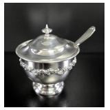 Silver Plated Cobalt-Lined Mustard Pot