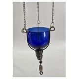 Cobalt Blue Glass Hanging Votive
