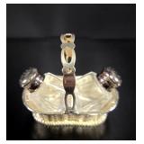 Silver-Plate Basket Salt & Pepper Set vtg