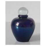 Perfume bottle glass iridescent signed Edward