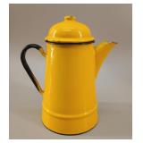 Silesia Rybnik Yellow Enamel Coffee Pot Poland
