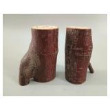 Quebecois Folk Art 'Log' Salt & Pepper Shakers