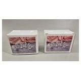 2 Silverplated Swan Napkin Ring Set vtg