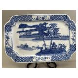 Japanese Arita Blue and White Porcelain Tray