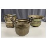 Antique Brass & Copper Planters and Cauldrons