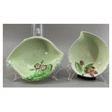 Cabbage Leaf Plates, Carltonware, MCM, set of 2
