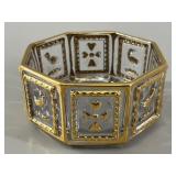 Baccarat Gilt Crystal Octagonal Centerpiece Bowl