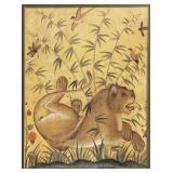 Persian Style Miniature Print of a Lion