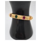 Signed Gold Tone Fashion Bracelet vtg