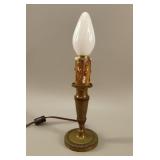 1930s-40s Neo-classical Brass Candlestick Lamp