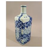 Japanese Seto Style Blue & Celadon Map Tokkuri