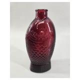 Ruby Red Glass Dr. Fisch's Bitters Bottle vtg