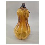 Amber Crackle Glass Gourd with Curled Stem